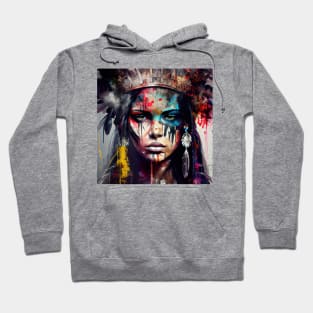 Powerful American Native Warrior Woman #5 Hoodie